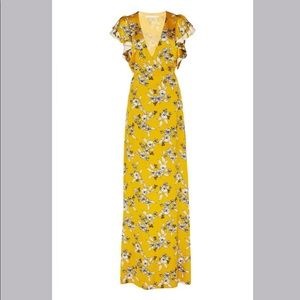 Veronica Beard Padma Silk Maxi Dress Gold Yellow - Size 6 - NWOT